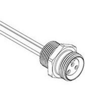 WOODHEAD Micro-Change (M12) Receptacle, 4 Pole, M12X1 Thread, Female (Straight) To Lead 8R4E30E03C3003